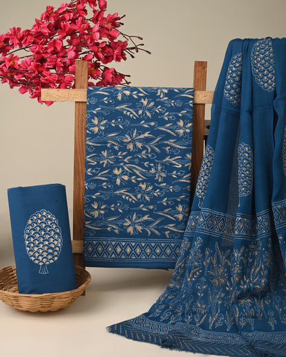 Cotton Suit with Chiffon Dupatta