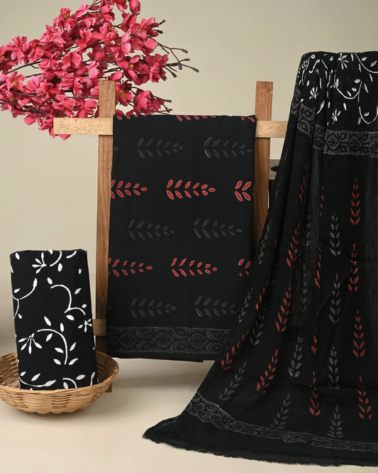 Cotton Suit with Chiffon Dupatta