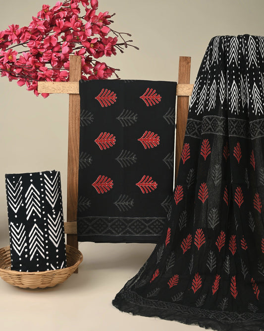 Cotton Suit with Chiffon Dupatta