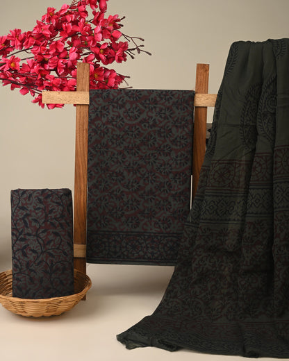 Cotton Suit with Chiffon Dupatta