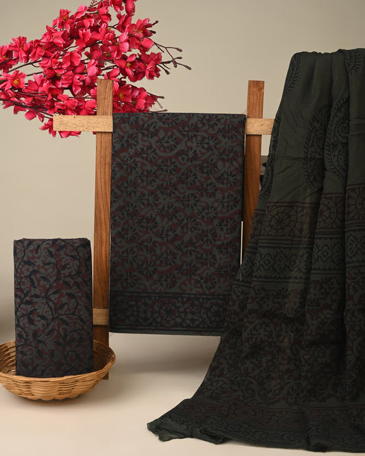 Cotton Suit with Chiffon Dupatta
