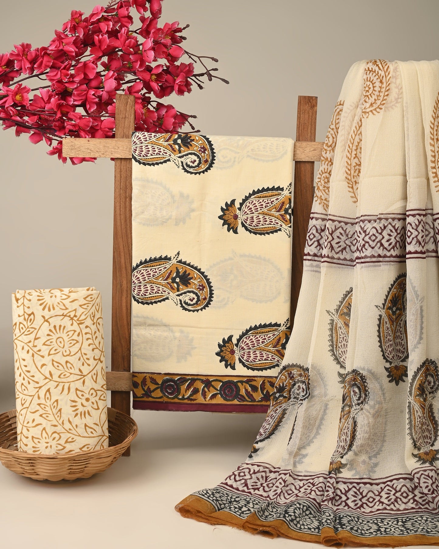 Cotton Suit with Chiffon Dupatta