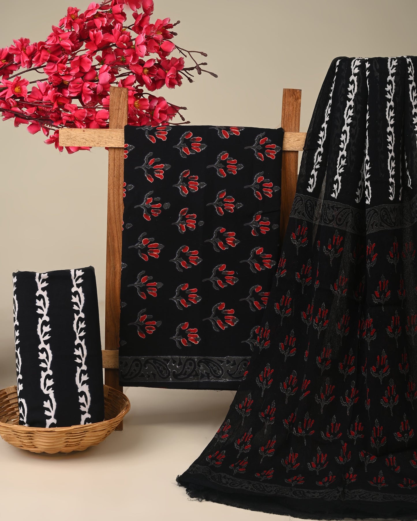 Cotton Suit with Chiffon Dupatta