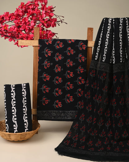 Cotton Suit with Chiffon Dupatta