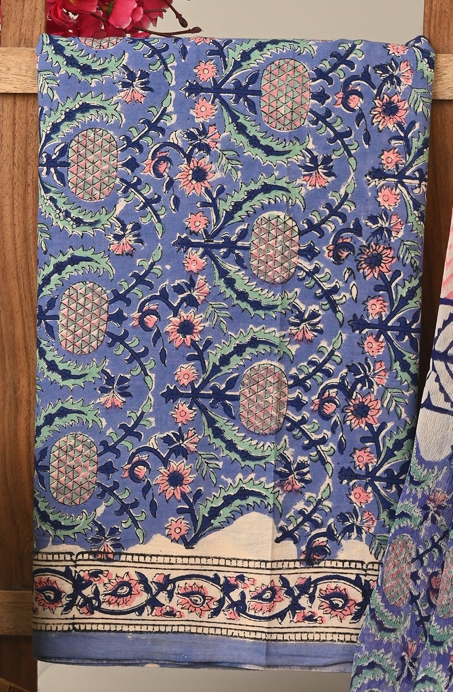 Cotton Suit with Chiffon Dupatta