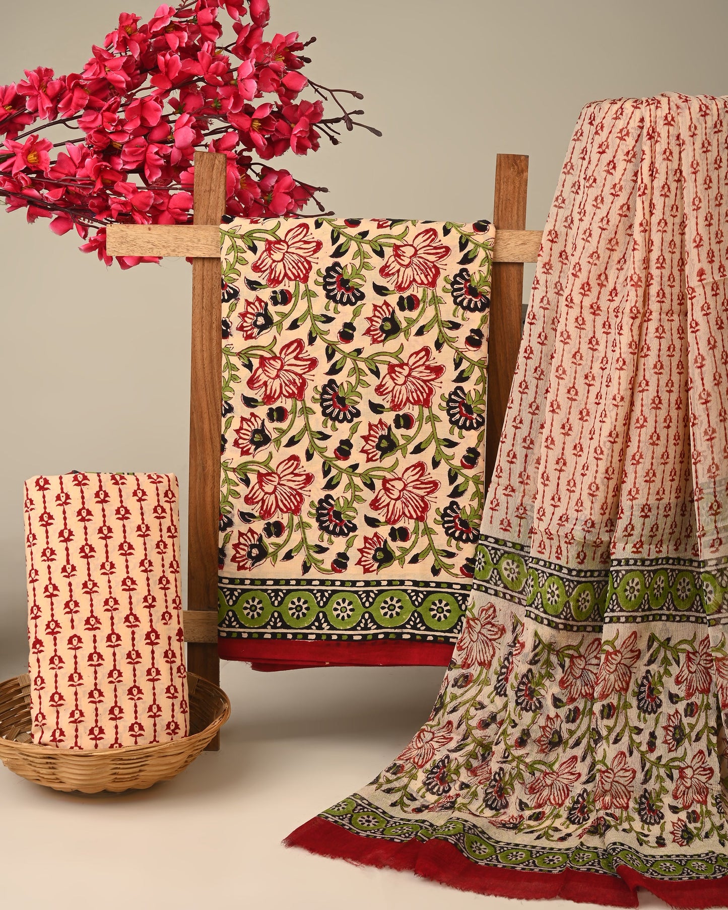 Cotton Suit with Chiffon Dupatta