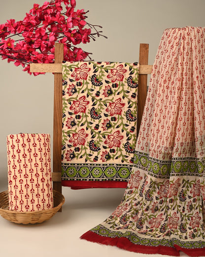 Cotton Suit with Chiffon Dupatta