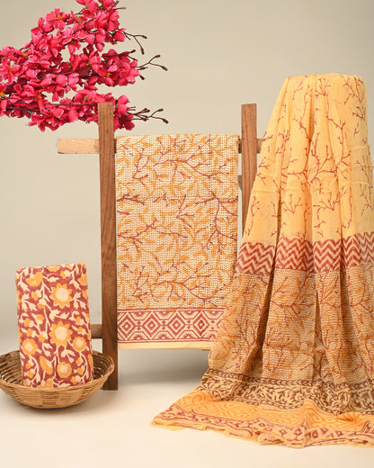 Cotton Suit with Chiffon Dupatta