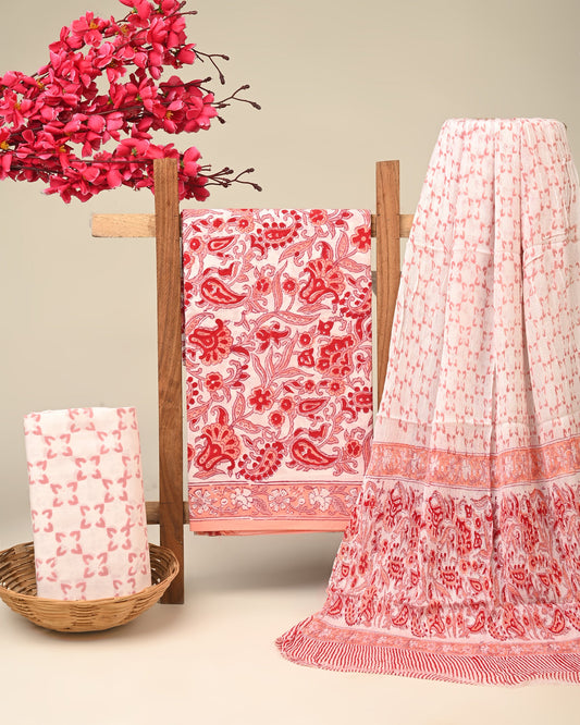 Cotton Suit with Chiffon Dupatta