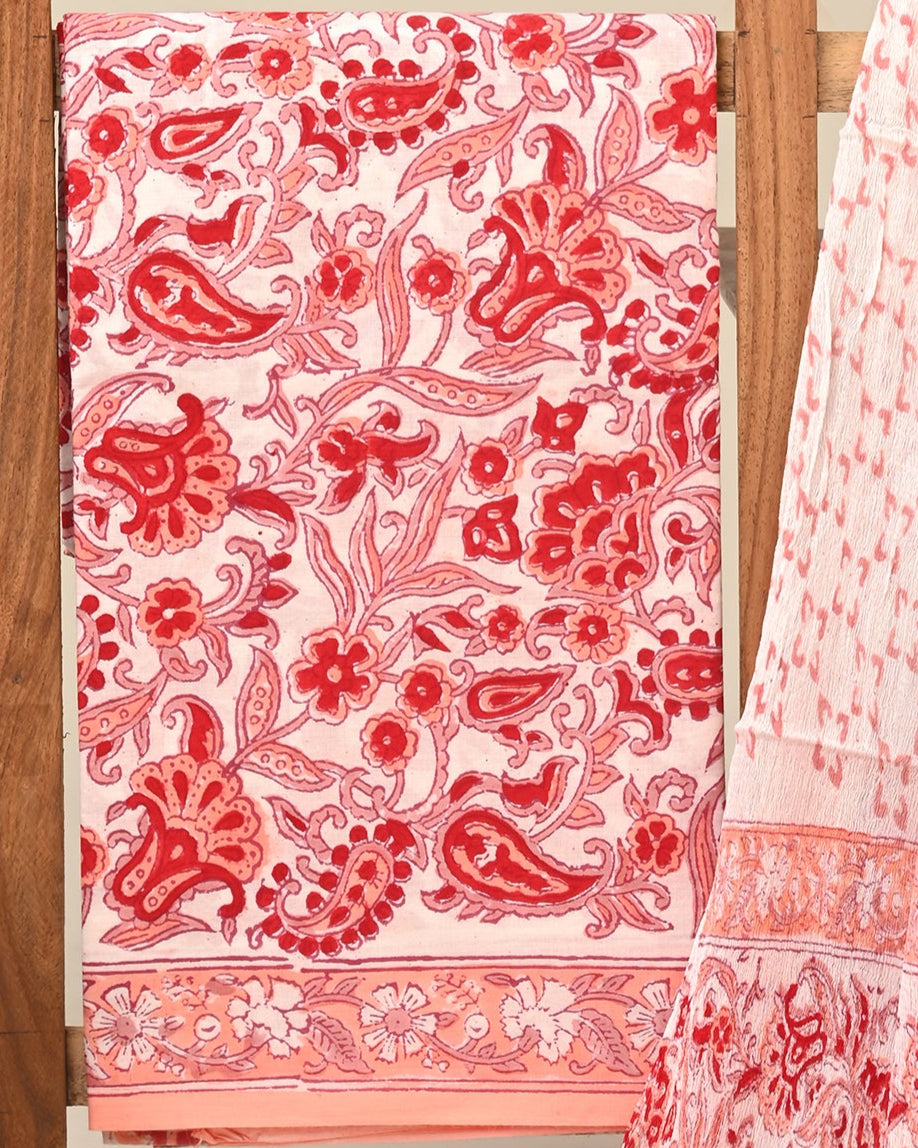 Cotton Suit with Chiffon Dupatta