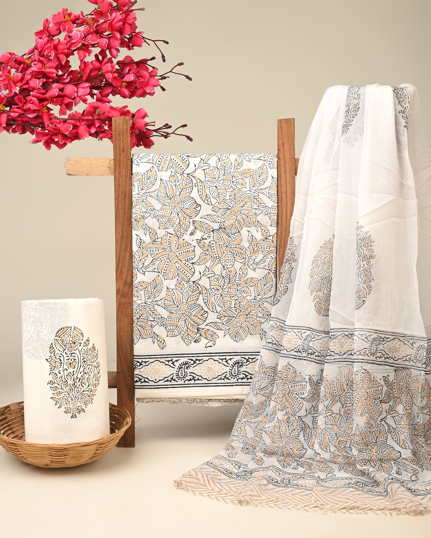 Cotton Suit with Chiffon Dupatta