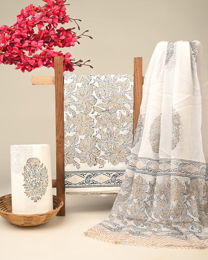 Cotton Suit with Chiffon Dupatta
