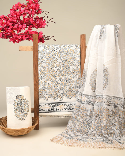 Cotton Suit with Chiffon Dupatta
