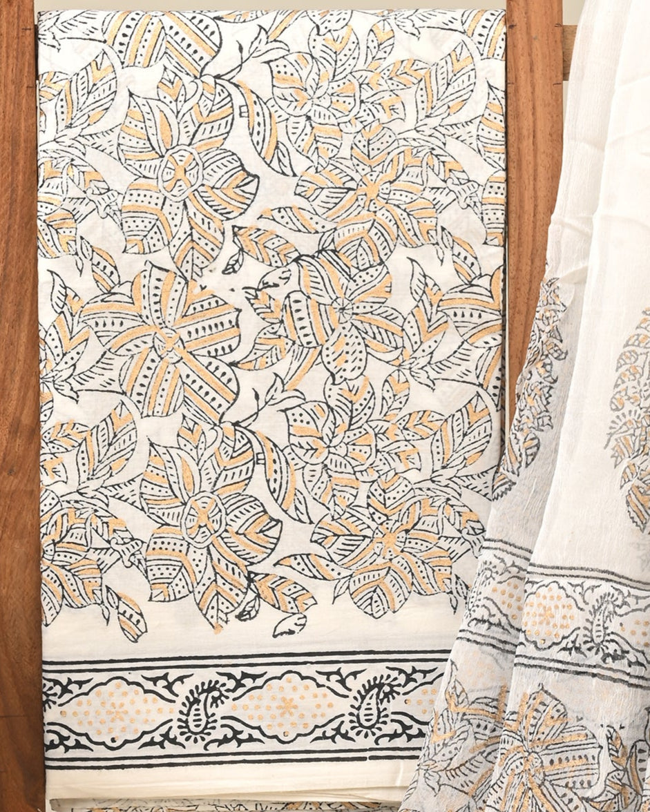 Cotton Suit with Chiffon Dupatta