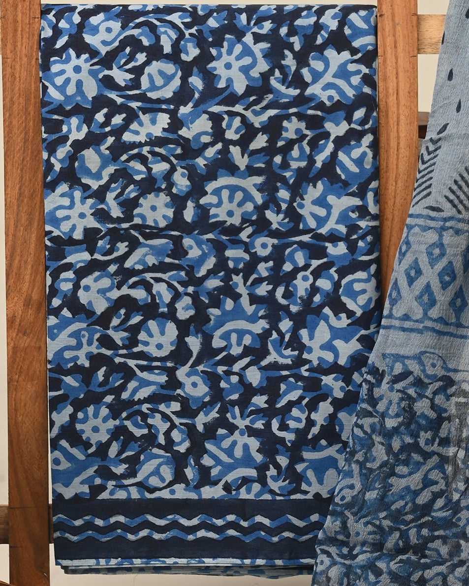 Cotton Suit with Chiffon Dupatta