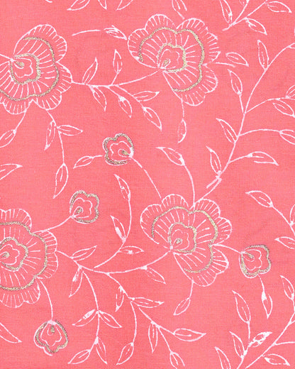 Traditional Hand Block Print Cotton Suit Top And Bottom Set (BSTB97)
