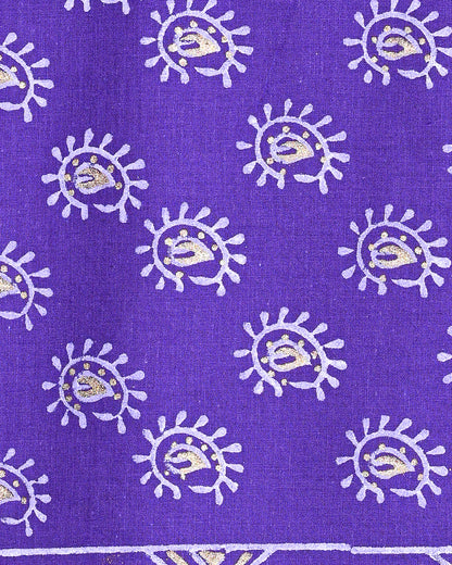 Traditional Hand Block Print Cotton Suit Top And Bottom Set (BSTB98)