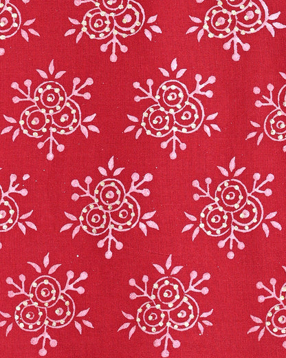 Traditional Hand Block Print Cotton Suit Top And Bottom Set (BSTB99)