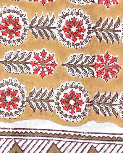 Elegant Hand Block Sanganeri Printed Cotton Suit Top And Bottom Set (BSTB106)