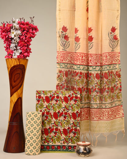 Cotton Suit with Chanderi Dupatta