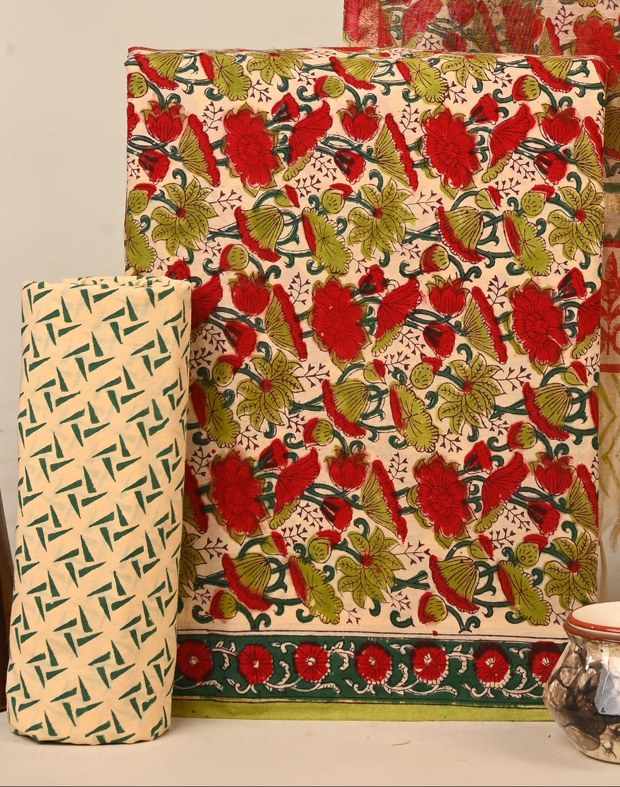 Cotton Suit with Chanderi Dupatta