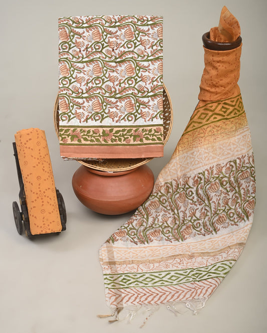 Cotton Suit with Chanderi Dupatta