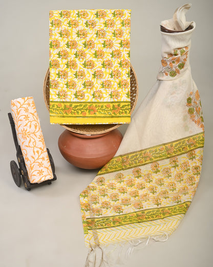 Cotton Suit with Chanderi Dupatta
