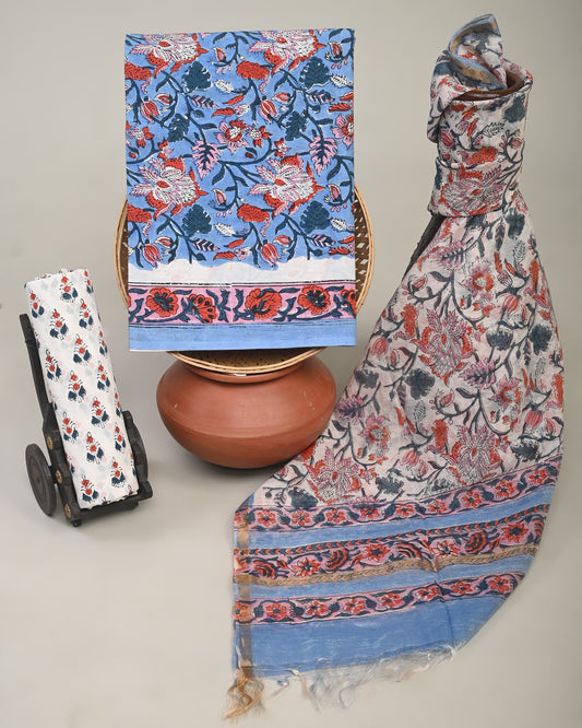 Cotton Suit with Chanderi Dupatta