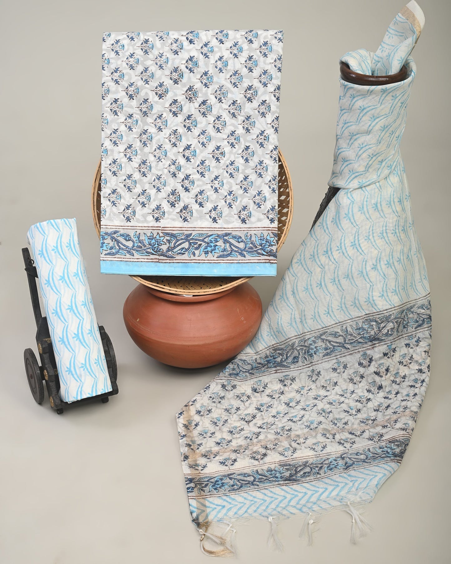 Cotton Suit with Chanderi Dupatta