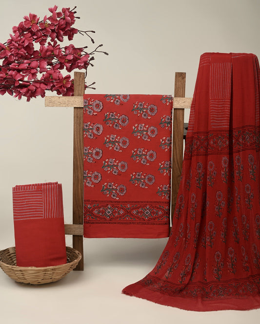 Cotton Suit with Chiffon Dupatta
