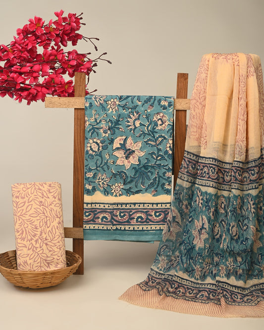 Cotton Suit with Chiffon Dupatta