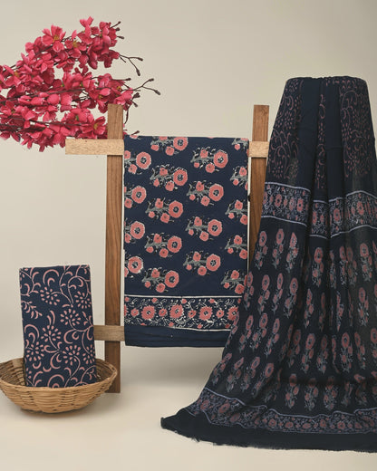 Cotton Suit with Chiffon Dupatta