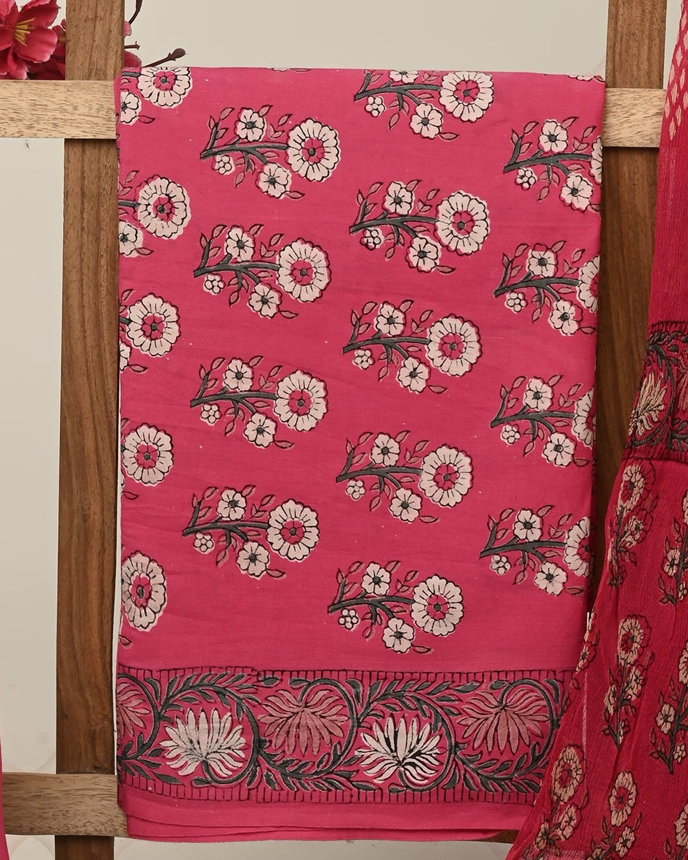 Cotton Suit with Chiffon Dupatta
