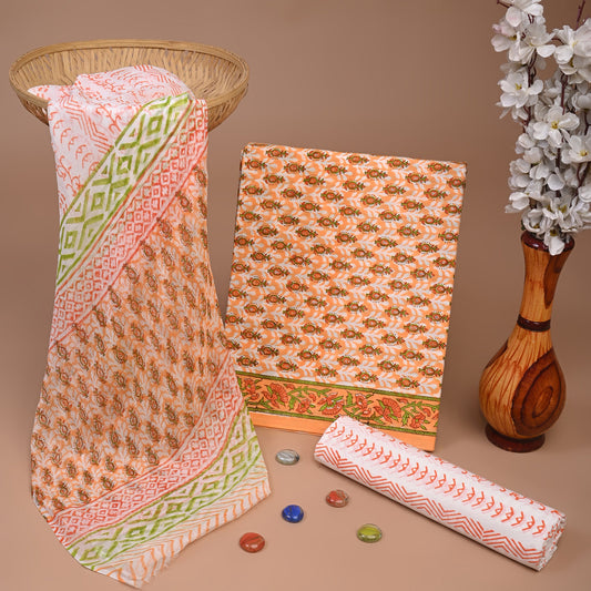 Cotton Suit with Chiffon Dupatta