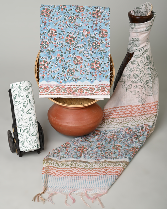 Cotton Suit with Chanderi Dupatta