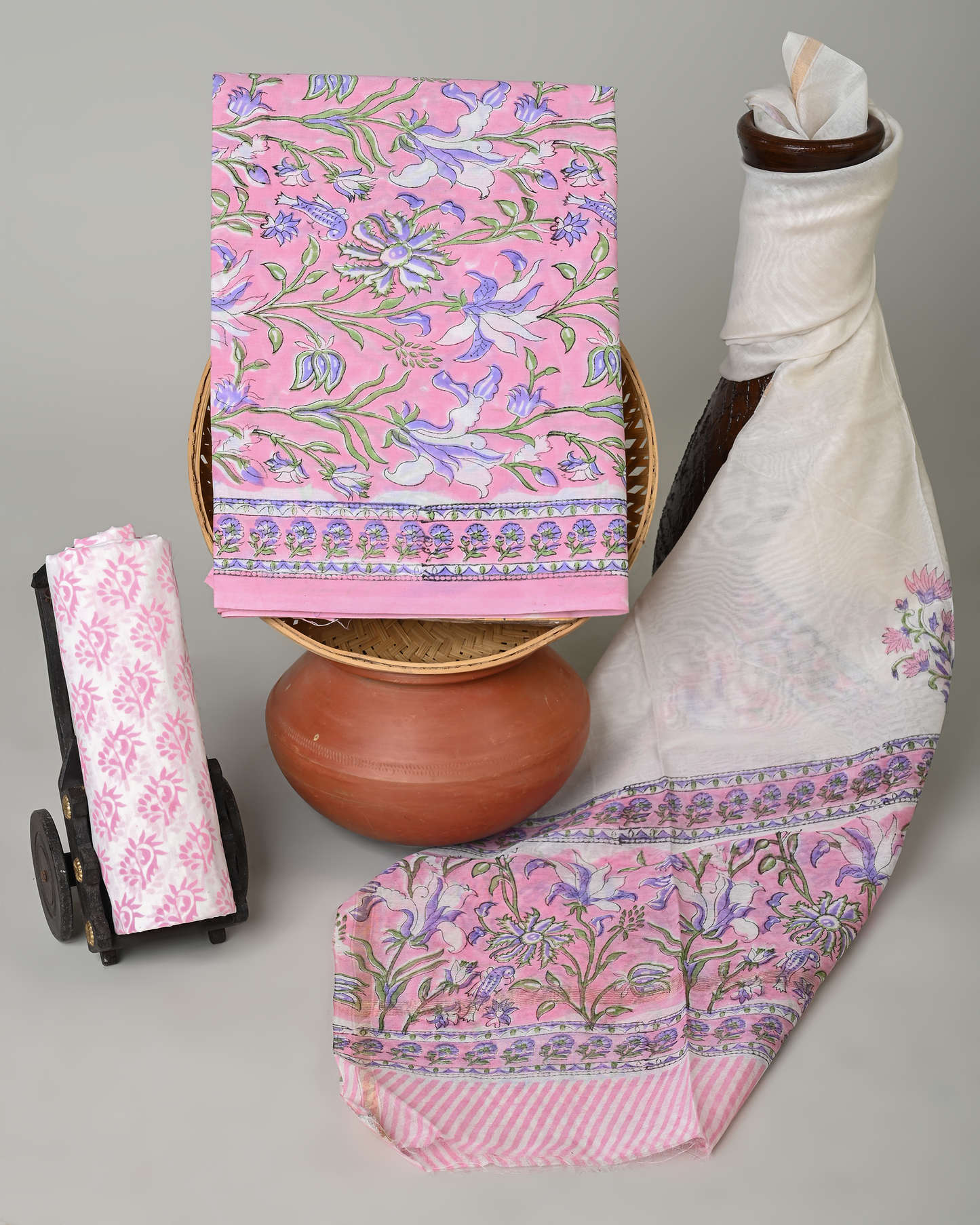 Cotton Suit with Chanderi Dupatta