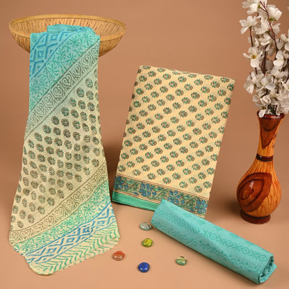 Cotton Suit with Chiffon Dupatta