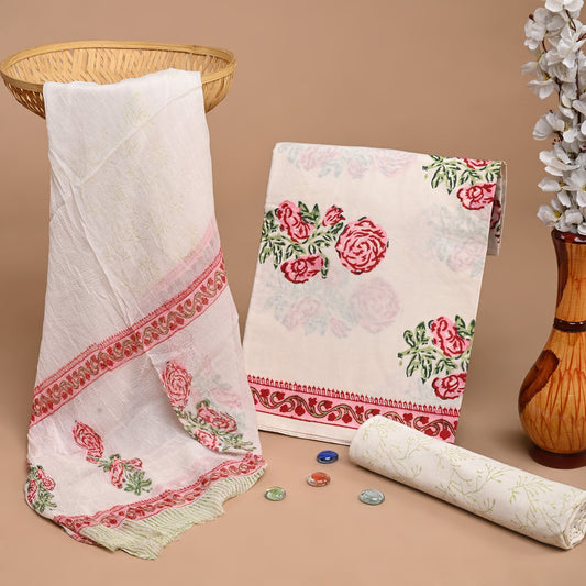 Cotton Suit with Chiffon Dupatta