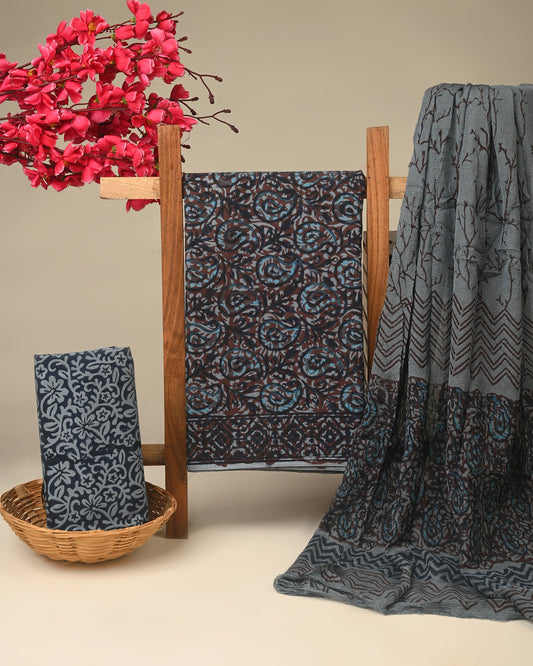 Cotton Suit with Chiffon Dupatta