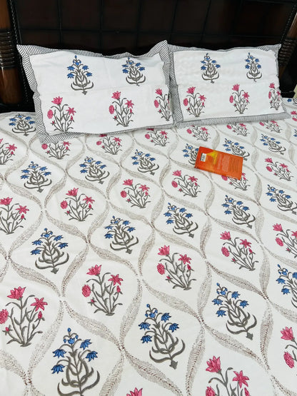 Do Rang Jaal cotton bedsheet set - Heritagewear