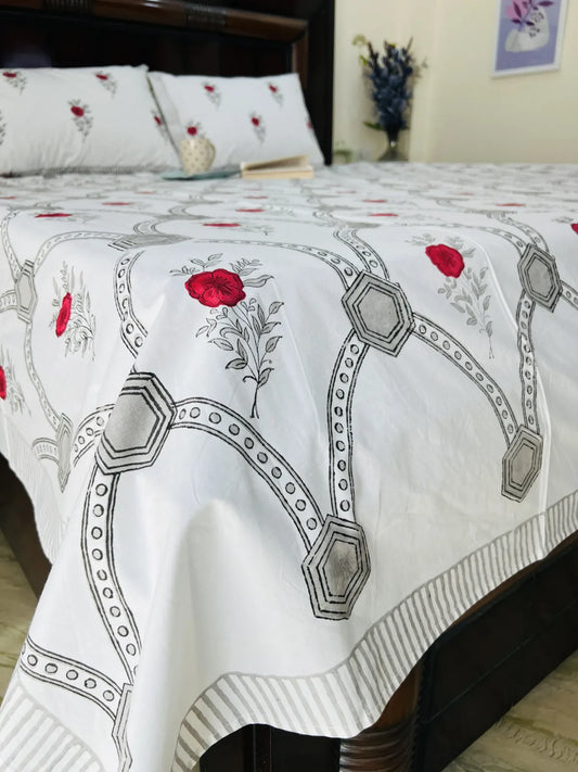Gul Jaal Luxe cotton bedsheet set - Heritagewear