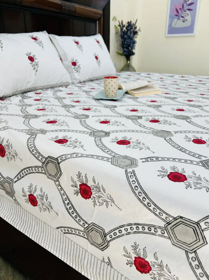 Gul Jaal Luxe cotton bedsheet set - Heritagewear