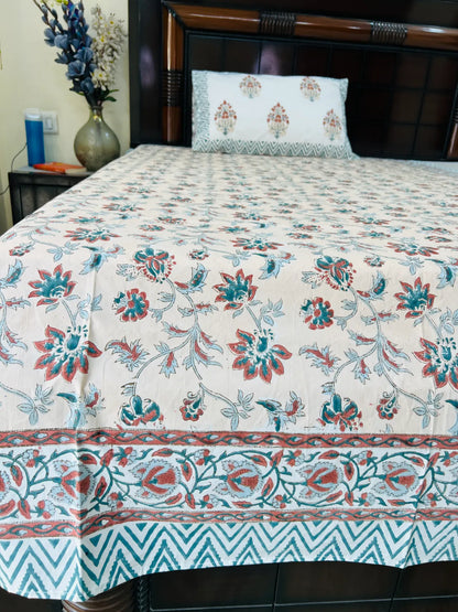 Gulnaar cotton bedsheet set - Heritagewear