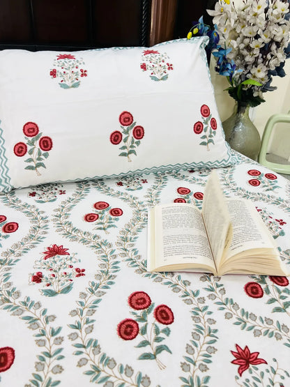 Gulnaar cotton bedsheet set - Heritagewear