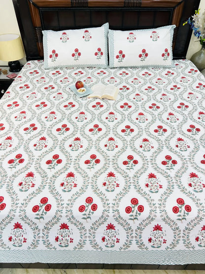 Gulnaar cotton bedsheet set - Heritagewear