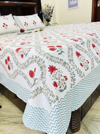 Gulnaar cotton bedsheet set - Heritagewear