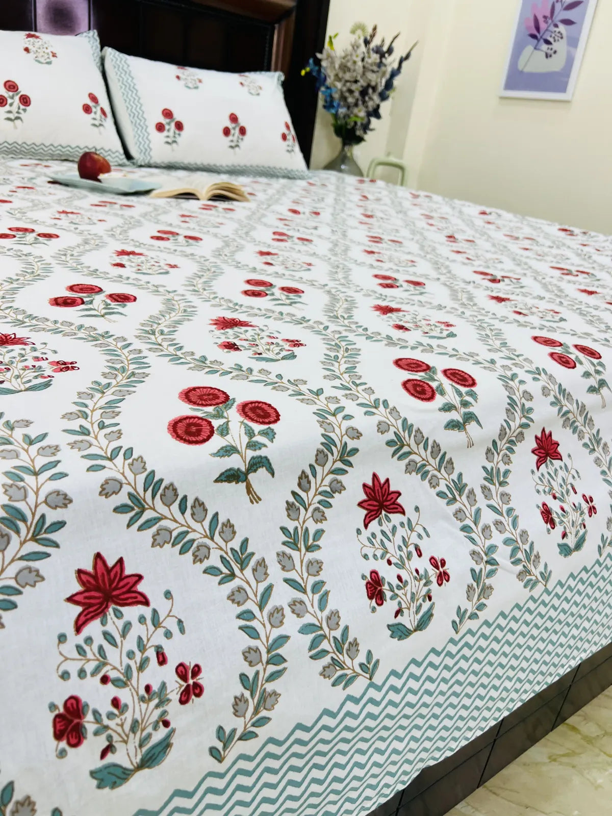 Gulnaar cotton bedsheet set - Heritagewear