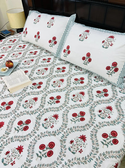 Gulnaar cotton bedsheet set - Heritagewear