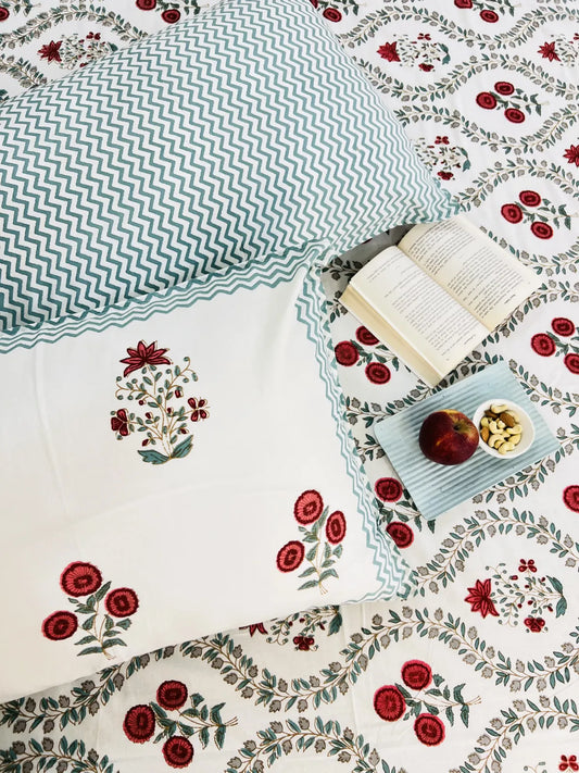 Gulnaar cotton bedsheet set - Heritagewear