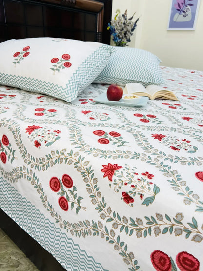 Gulnaar cotton bedsheet set - Heritagewear